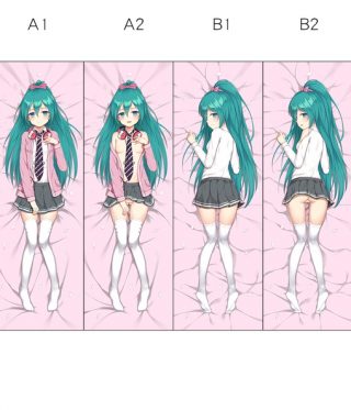 Green & pink Hatsune Miku Dakimakura