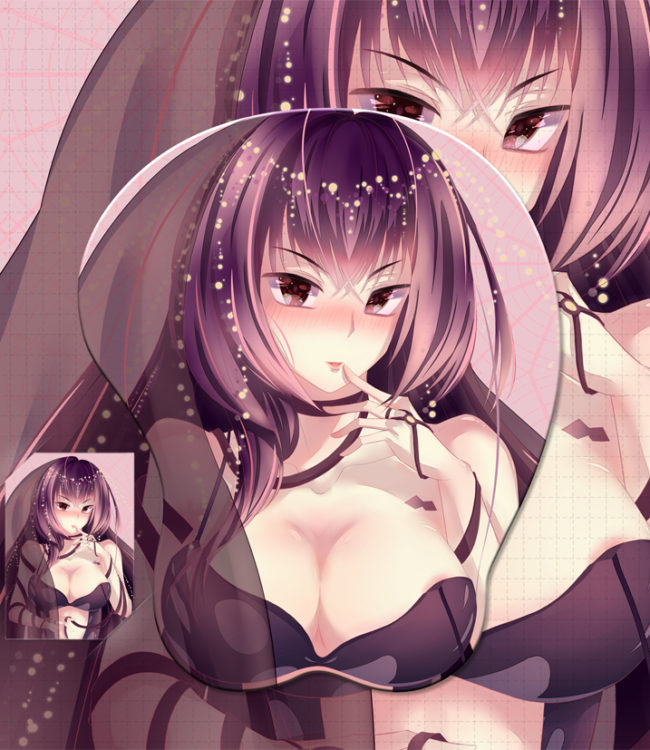 Fate Stay Night Purple Scáthach 3D Oppai Mouse Pad