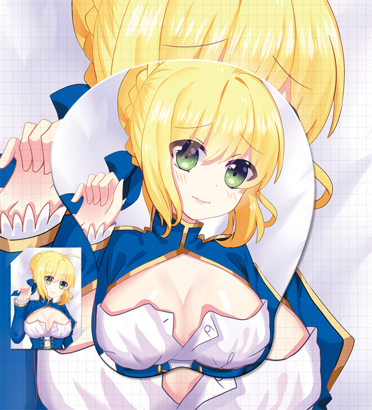 Fate Stay Night Yellow Saber 3D Oppai Mouse Pad Ver 3
