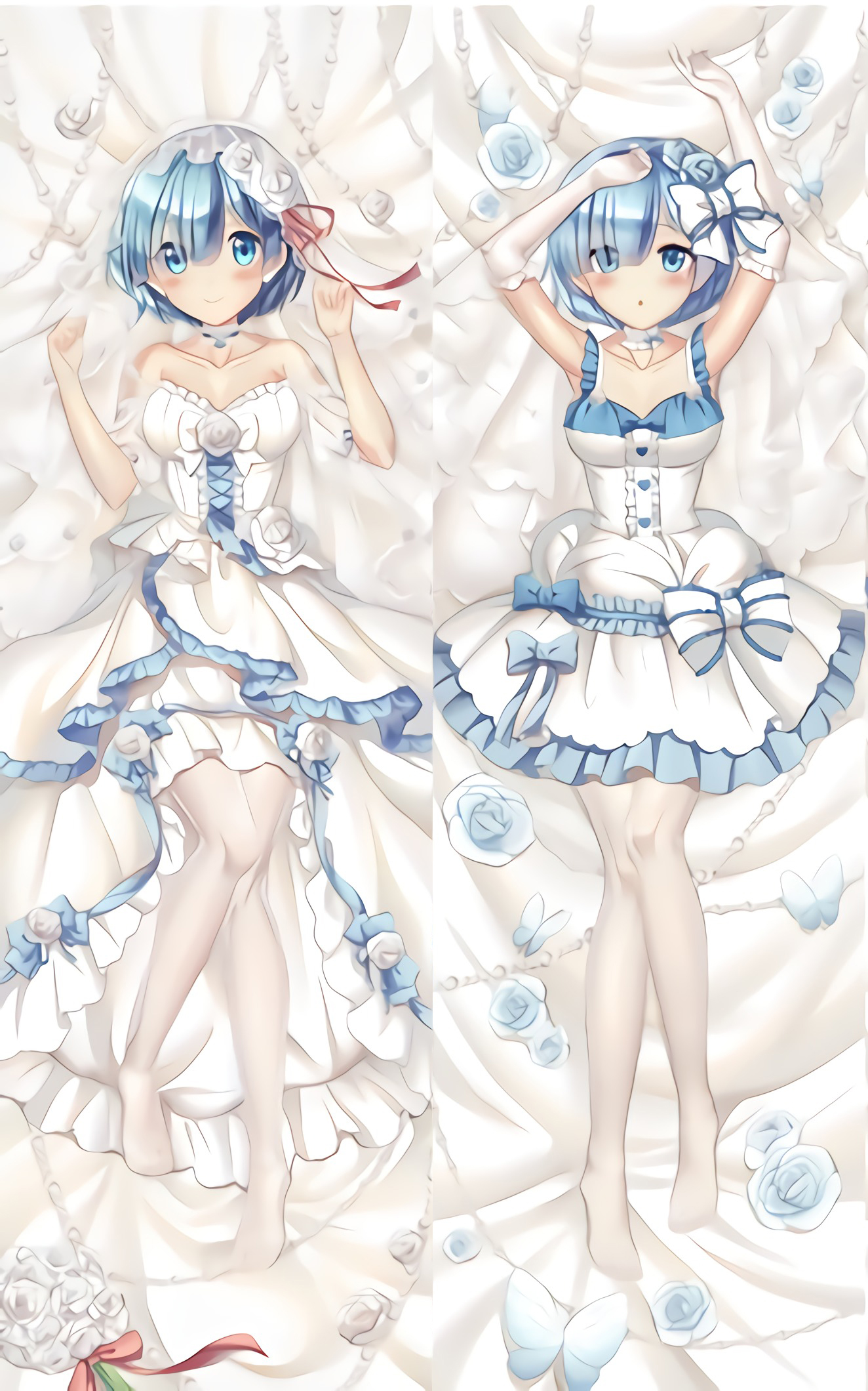 Re Zero Blue Rem Dakimakura Anime Body Pillow - Diipoo.