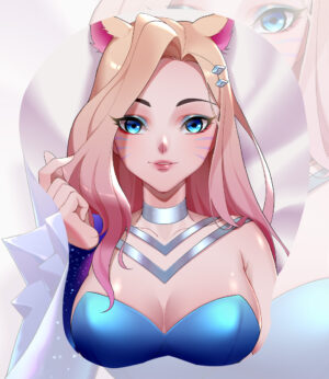 KDA All Out Ahri 3D Oppai Mouse Pad
