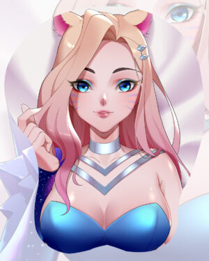 KDA All Out Ahri 3D Oppai Mouse Pad